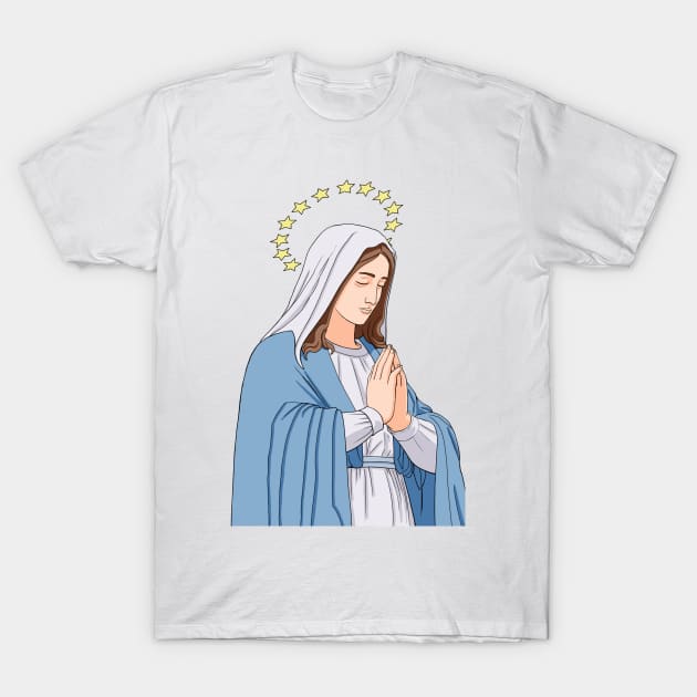 Virgin Mary Pray T-Shirt by gin3art